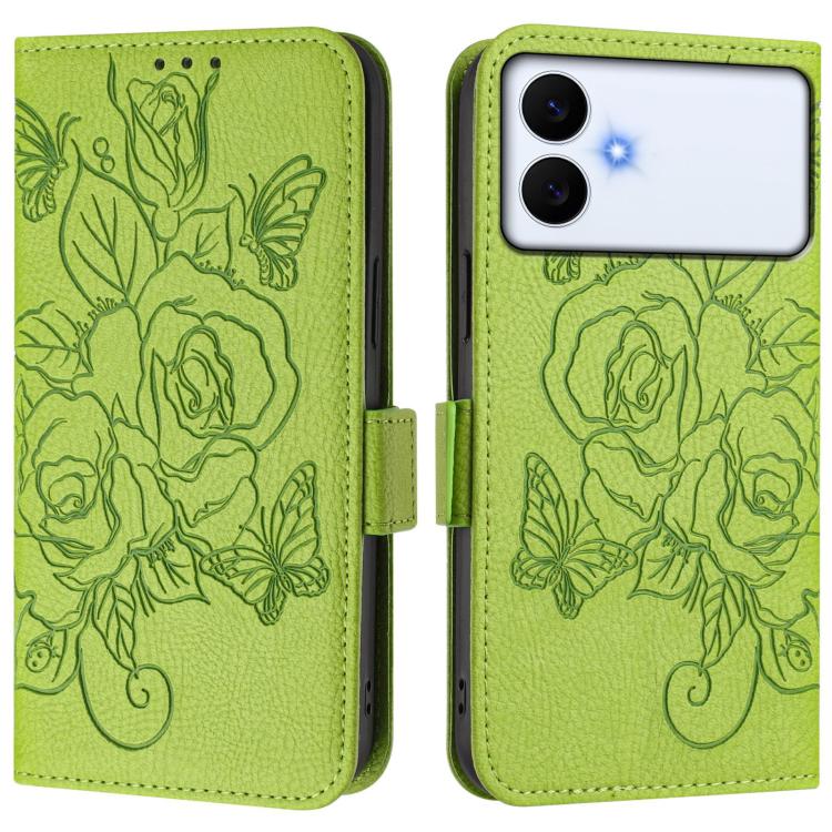 For Samsung Galaxy S26 Edge 5G Embossed Rose RFID Anti-theft Leather Phone Case
