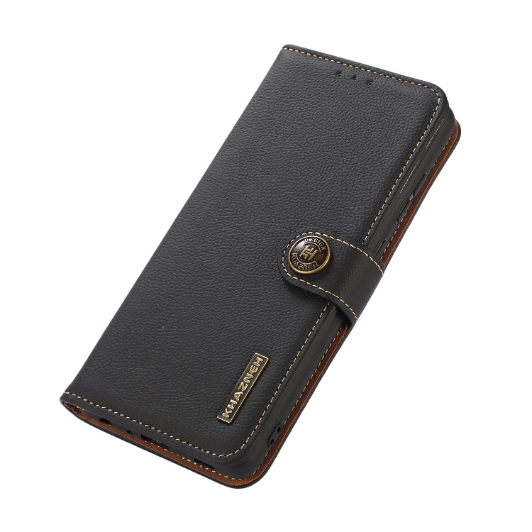 For Redmi 13 4G KHAZNEH Custer Texture RFID Genuine Leather Phone Case
