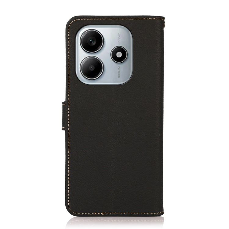 For Redmi Note 14 5G KHAZNEH Custer Texture RFID Genuine Leather Phone Case