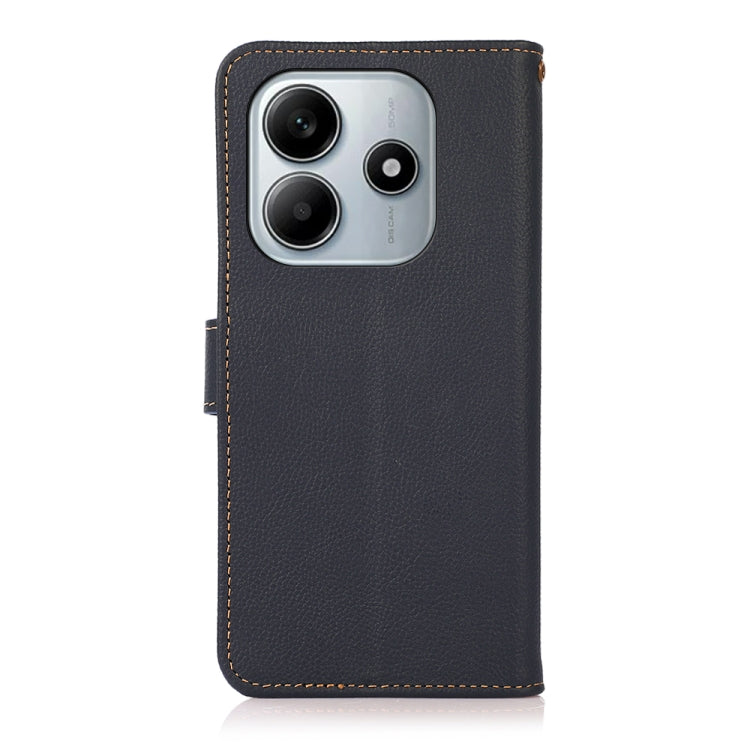 For Redmi Note 14 5G KHAZNEH Custer Texture RFID Genuine Leather Phone Case