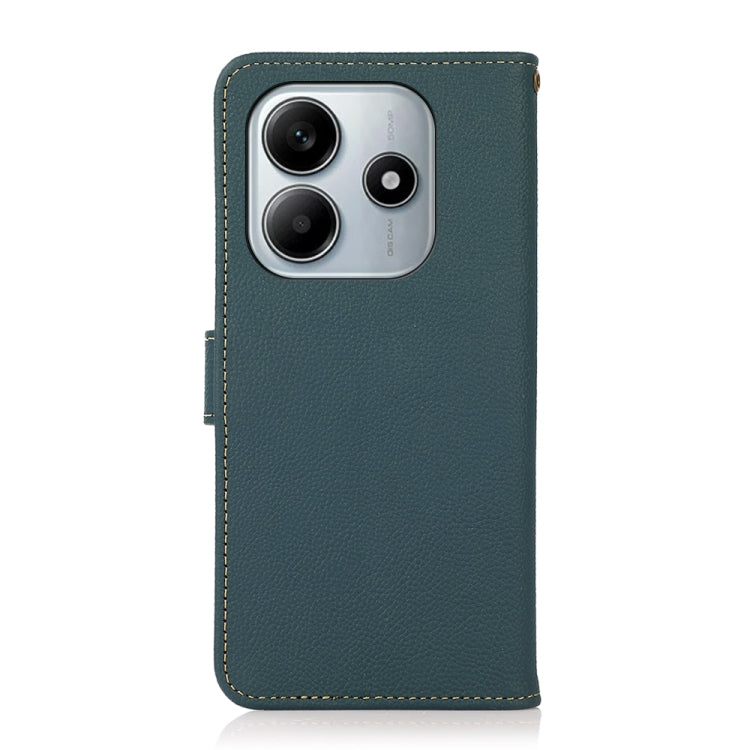 For Redmi Note 14 5G KHAZNEH Custer Texture RFID Genuine Leather Phone Case