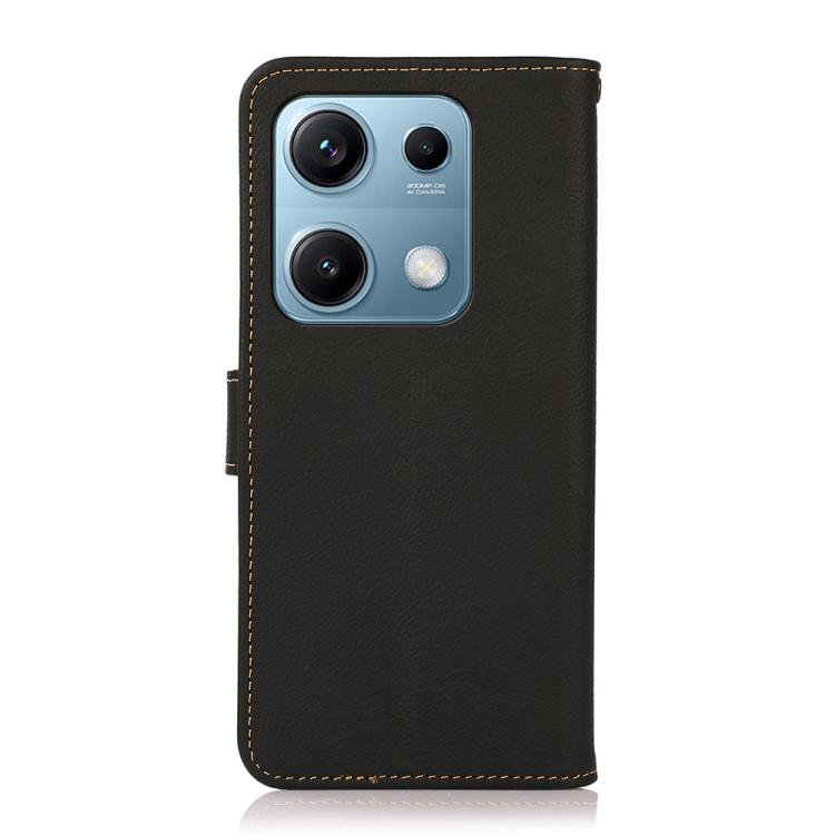 For Redmi Note 14S 4G KHAZNEH Custer Texture RFID Genuine Leather Phone Case