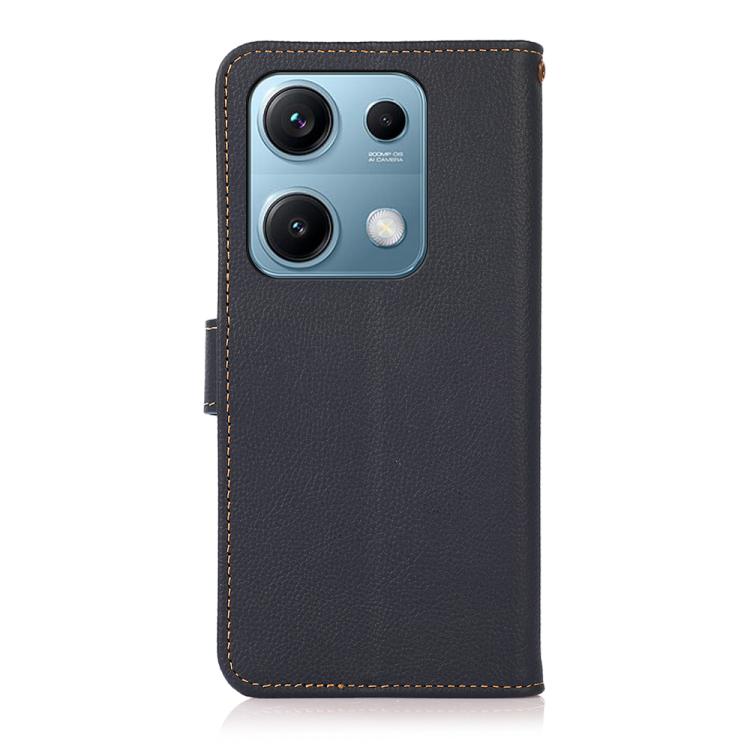 For Redmi Note 14S 4G KHAZNEH Custer Texture RFID Genuine Leather Phone Case