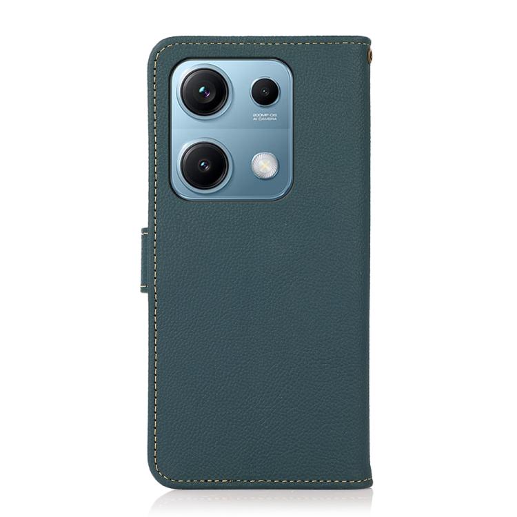 For Redmi Note 14S 4G KHAZNEH Custer Texture RFID Genuine Leather Phone Case