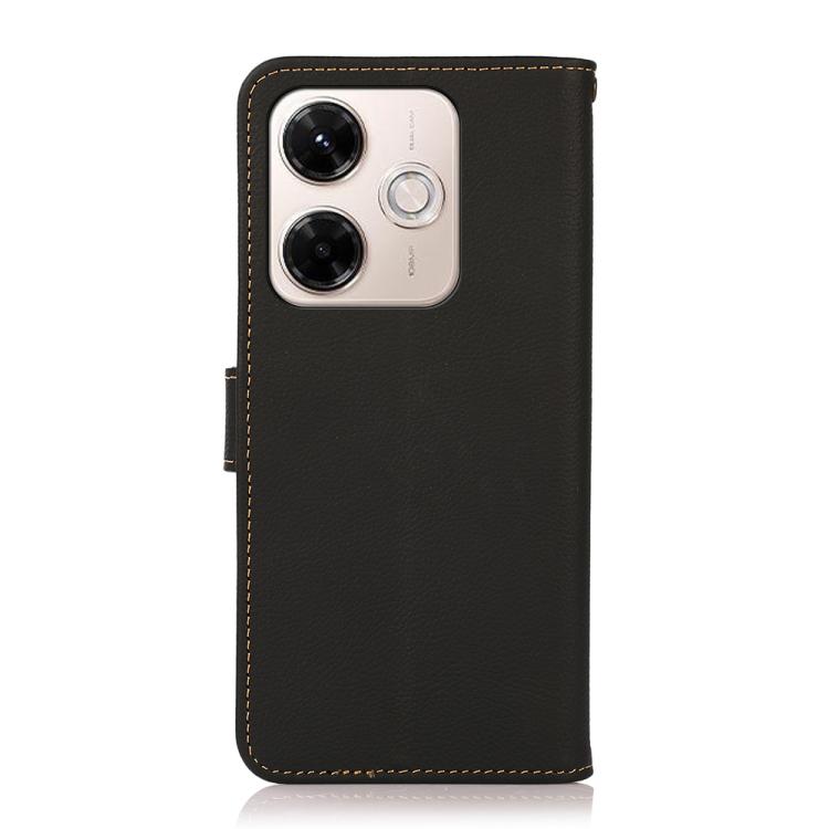 For Redmi 13x KHAZNEH Custer Texture RFID Genuine Leather Phone Case