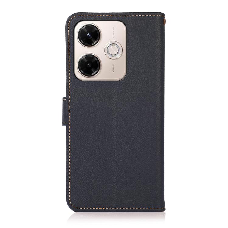 For Redmi 13x KHAZNEH Custer Texture RFID Genuine Leather Phone Case