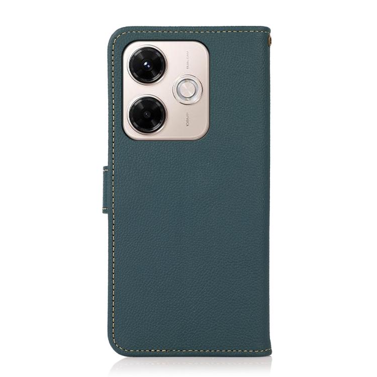 For Redmi 13x KHAZNEH Custer Texture RFID Genuine Leather Phone Case