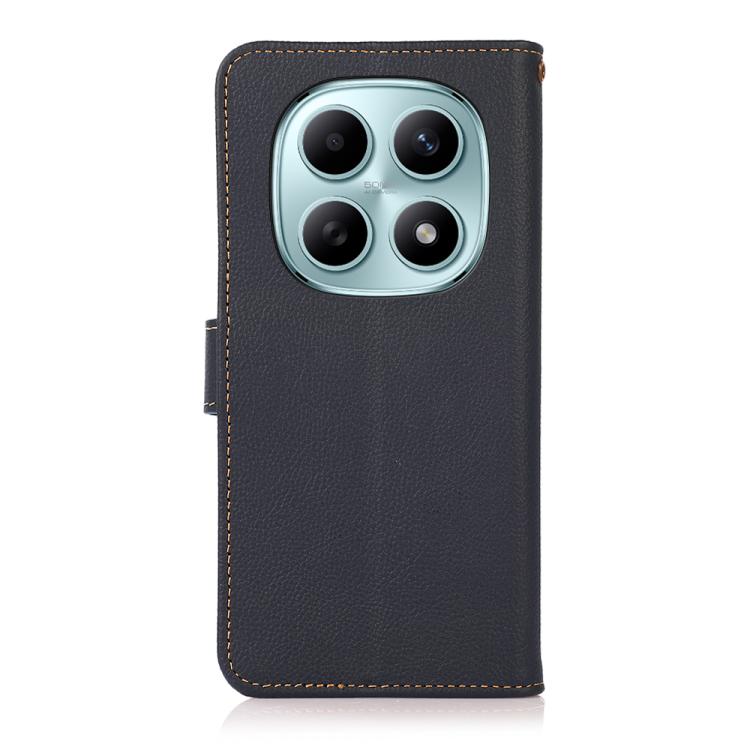 For Redmi Note 15 5G Global 164mm KHAZNEH Custer Texture RFID Genuine Leather Phone Case