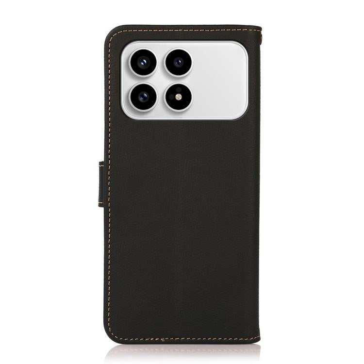 For Redmi K90/Poco F8 Pro KHAZNEH Custer Texture RFID Genuine Leather Phone Case