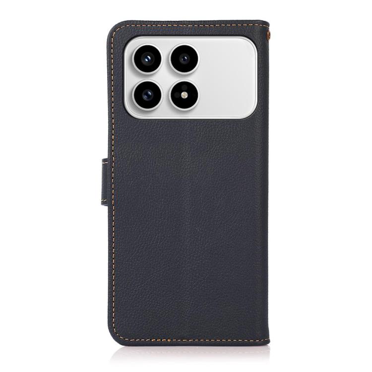 For Redmi K90/Poco F8 Pro KHAZNEH Custer Texture RFID Genuine Leather Phone Case