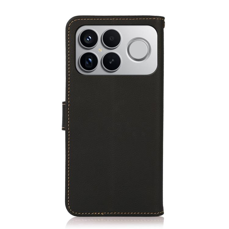 For Redmi K90 Pro Max/Poco F8 Ultra KHAZNEH Custer Texture RFID Genuine Leather Phone Case