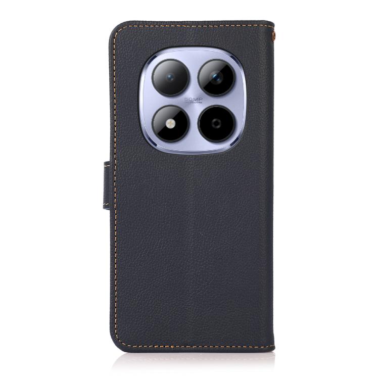 For Redmi Note 15 Pro 4G Global 163.2mm KHAZNEH Custer Texture RFID Genuine Leather Phone Case