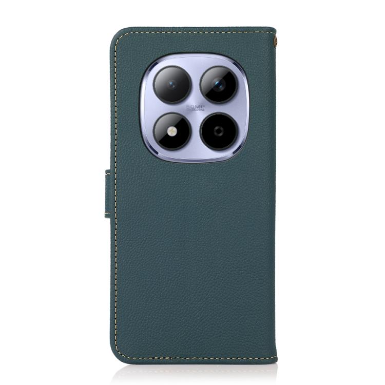 For Redmi Note 15 Pro 4G Global 163.2mm KHAZNEH Custer Texture RFID Genuine Leather Phone Case