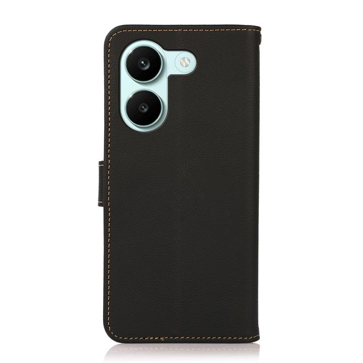 For Redmi Turbo 5 5G / Poco X8 Pro 5G KHAZNEH Custer Texture RFID Genuine Leather Phone Case