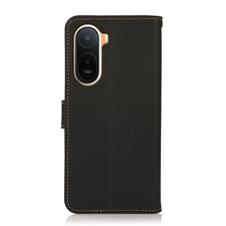 For Redmi A7 Pro 171mm / Poco C85x 5G KHAZNEH Custer Texture RFID Genuine Leather Phone Case