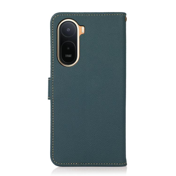 For Redmi A7 Pro 171mm / Poco C85x 5G KHAZNEH Custer Texture RFID Genuine Leather Phone Case