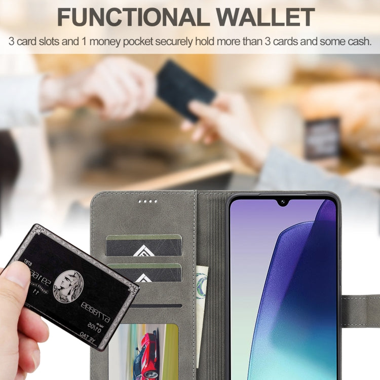 For Redmi 14C LC.IMEEKE Calf Texture Leather Phone Case