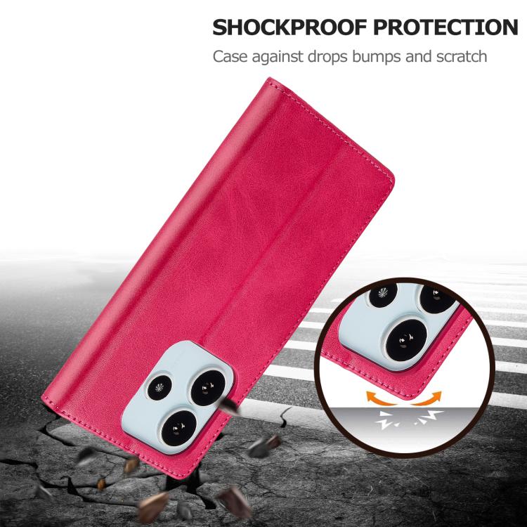 For Redmi Note 14 4G 164.84mm LC.IMEEKE Calf Texture Leather Phone Case