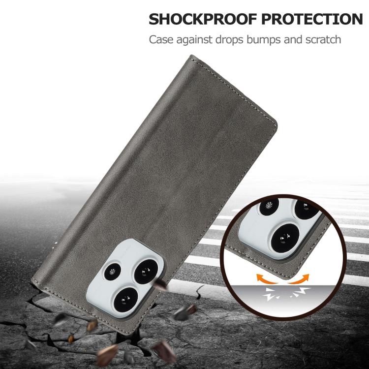 For Redmi Note 14 4G 164.84mm LC.IMEEKE Calf Texture Leather Phone Case