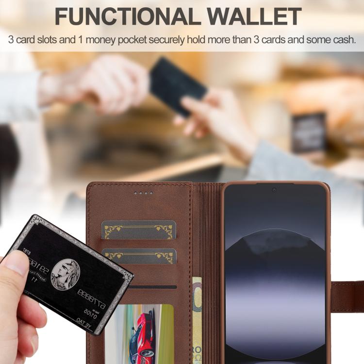 For Redmi Note 14 4G 164.84mm LC.IMEEKE Calf Texture Leather Phone Case