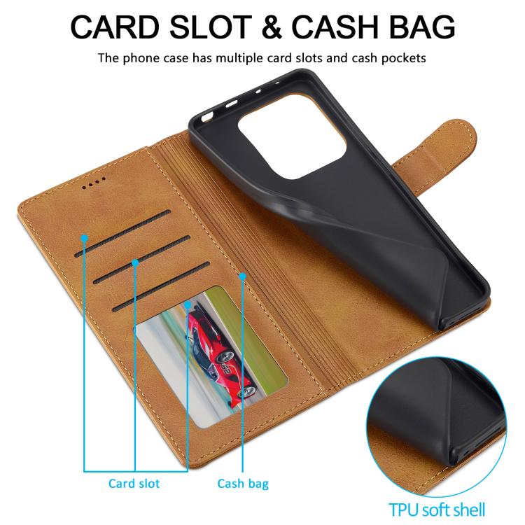 For Redmi Note 14 4G 164.84mm LC.IMEEKE Calf Texture Leather Phone Case
