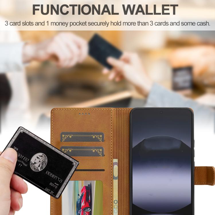 For Redmi Note 14 4G 164.84mm LC.IMEEKE Calf Texture Leather Phone Case