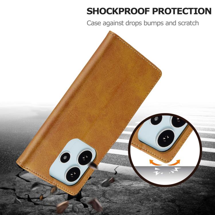 For Redmi Note 14 4G 164.84mm LC.IMEEKE Calf Texture Leather Phone Case