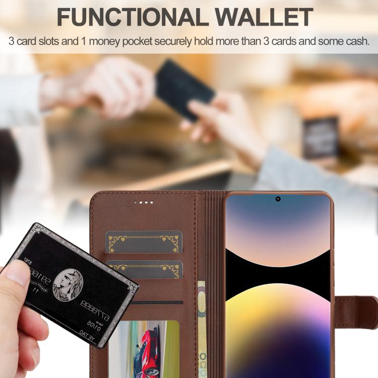 For Redmi Note 14 Pro 4G LC.IMEEKE Calf Texture Leather Phone Case