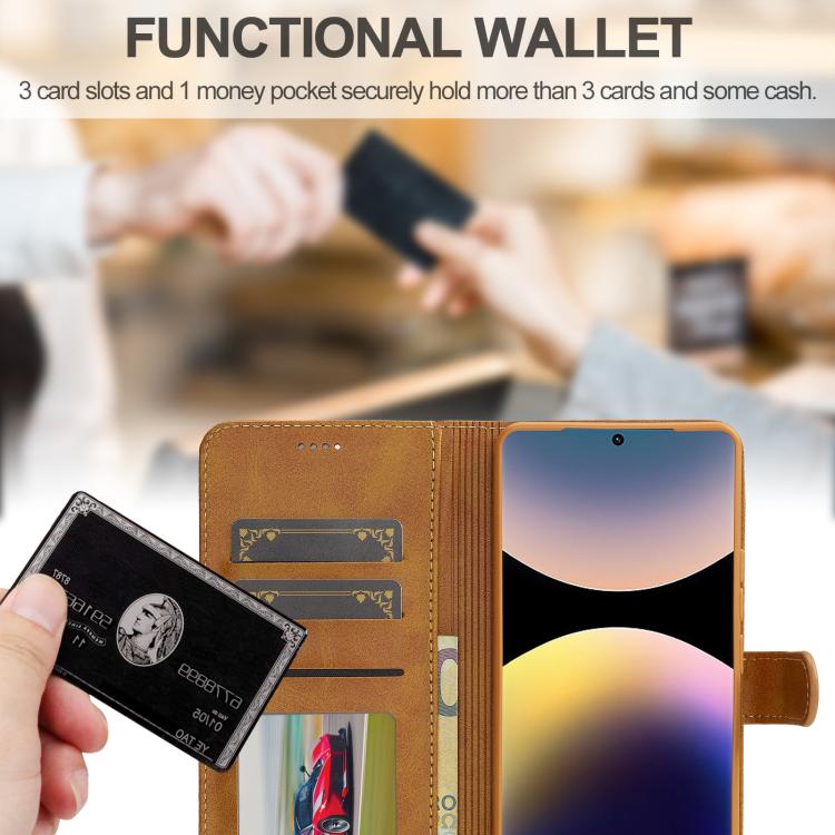 For Redmi Note 14 Pro 4G LC.IMEEKE Calf Texture Leather Phone Case