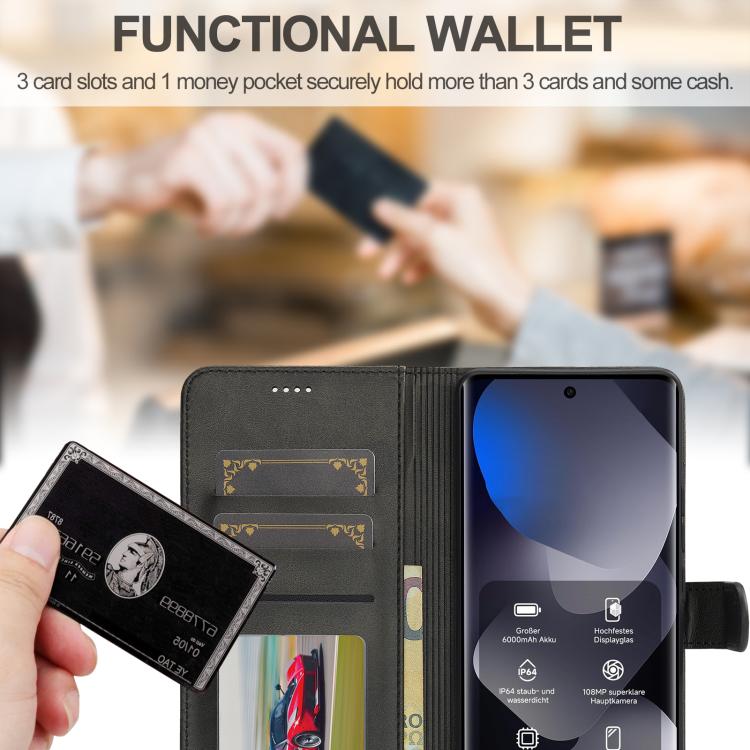 For Redmi Note 15 Pro 5G Global 163.6mm LC.IMEEKE Calf Texture Leather Phone Case