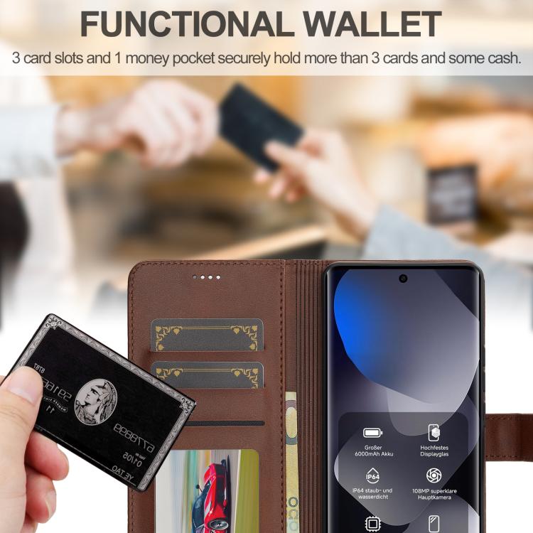For Redmi Note 15 Pro 5G Global 163.6mm LC.IMEEKE Calf Texture Leather Phone Case