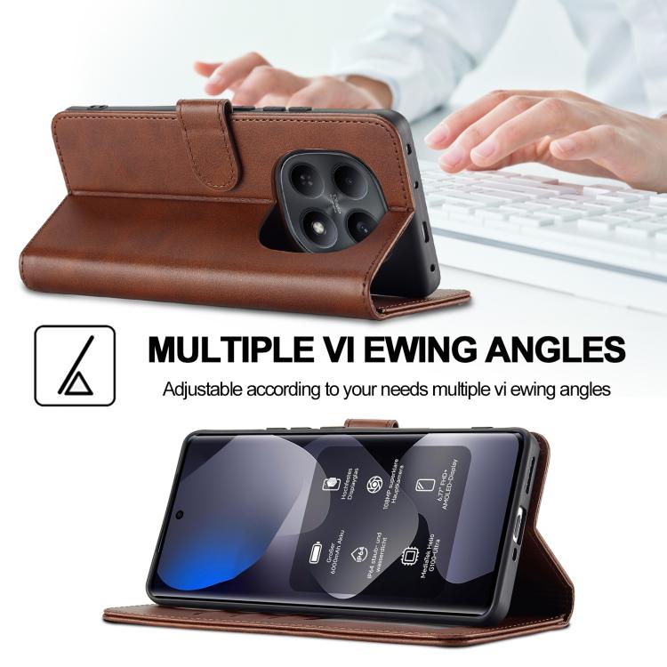 For Redmi Note 15 Pro 5G Global 163.6mm LC.IMEEKE Calf Texture Leather Phone Case