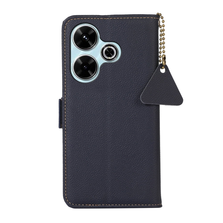 For Redmi 13 4G Side-Magnetic TJ Genuine Leather RFID Phone Case
