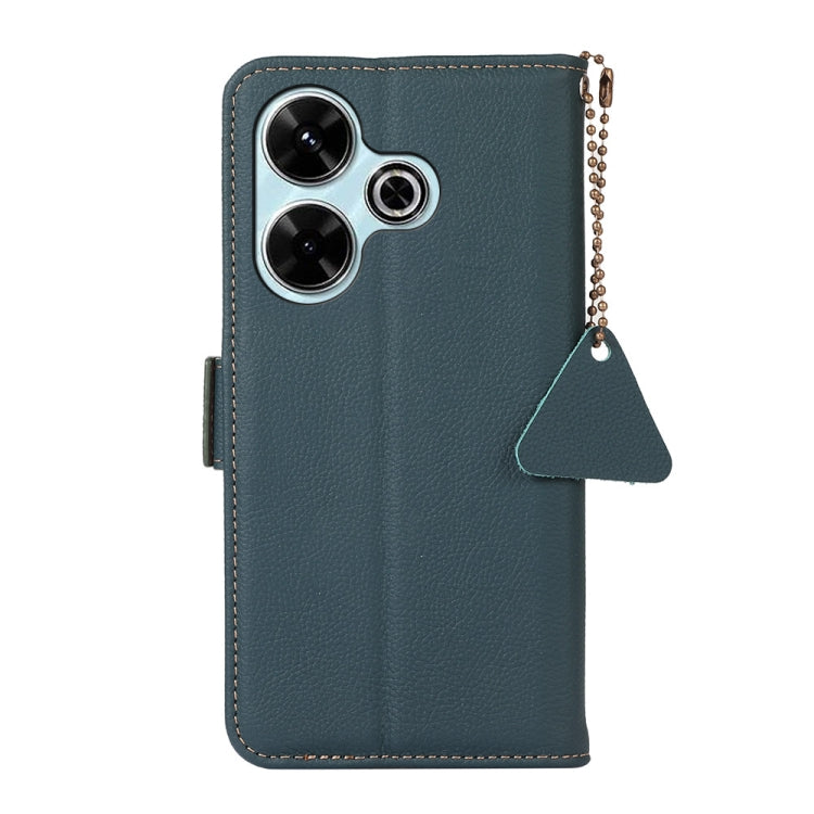 For Redmi 13 4G Side-Magnetic TJ Genuine Leather RFID Phone Case