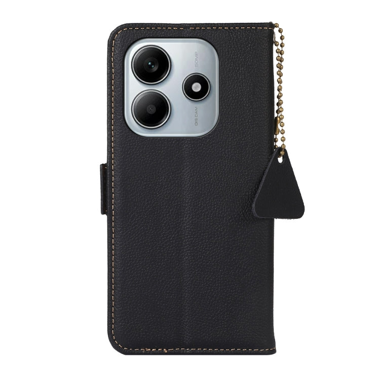 For Redmi Note 14 5G Side-Magnetic TJ Genuine Leather RFID Phone Case