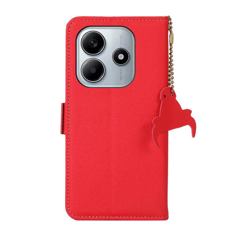 For Redmi Note 14 5G Side-Magnetic TJ Genuine Leather RFID Phone Case