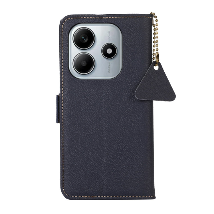 For Redmi Note 14 5G Side-Magnetic TJ Genuine Leather RFID Phone Case