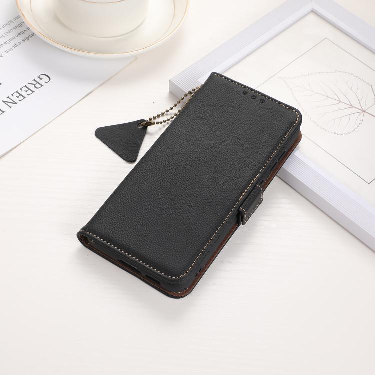 For Redmi Turbo 4 Side-Magnetic TJ Genuine Leather RFID Phone Case