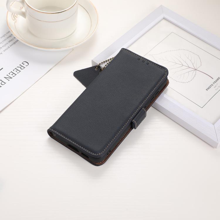 For Redmi Turbo 4 Side-Magnetic TJ Genuine Leather RFID Phone Case