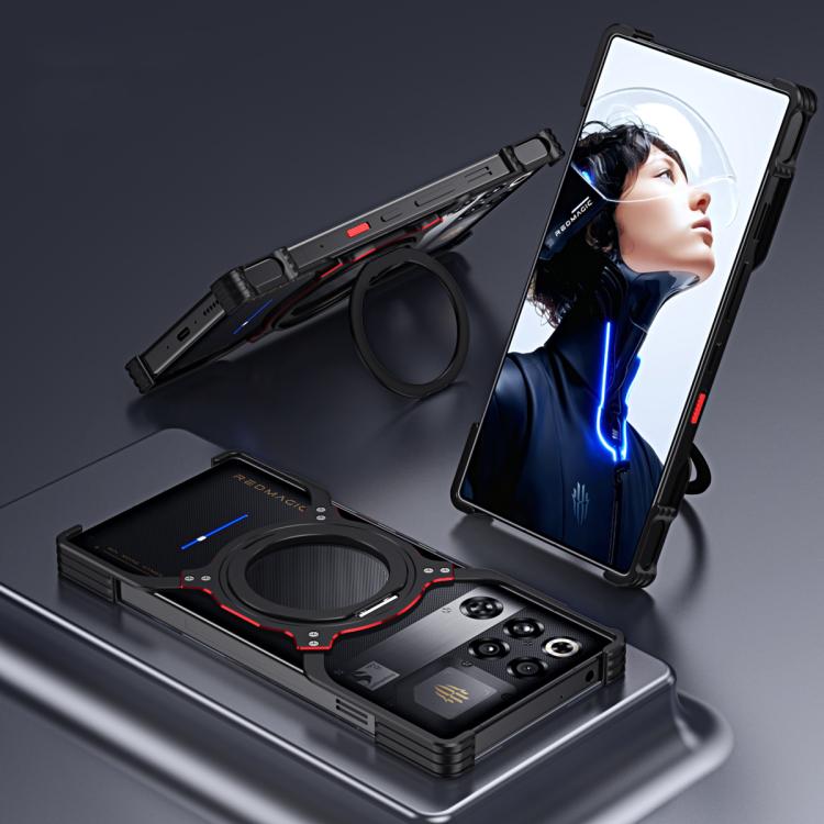 For ZTE nubia Red Magic 10 Air Mechanical Arm Borderless MagSafe Holder Metal Phone Case