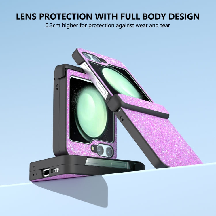 For Samsung Galaxy Z Flip6 / Flip7 FE Three Parts Colorful Glitter Powder Shockproof Phone Case