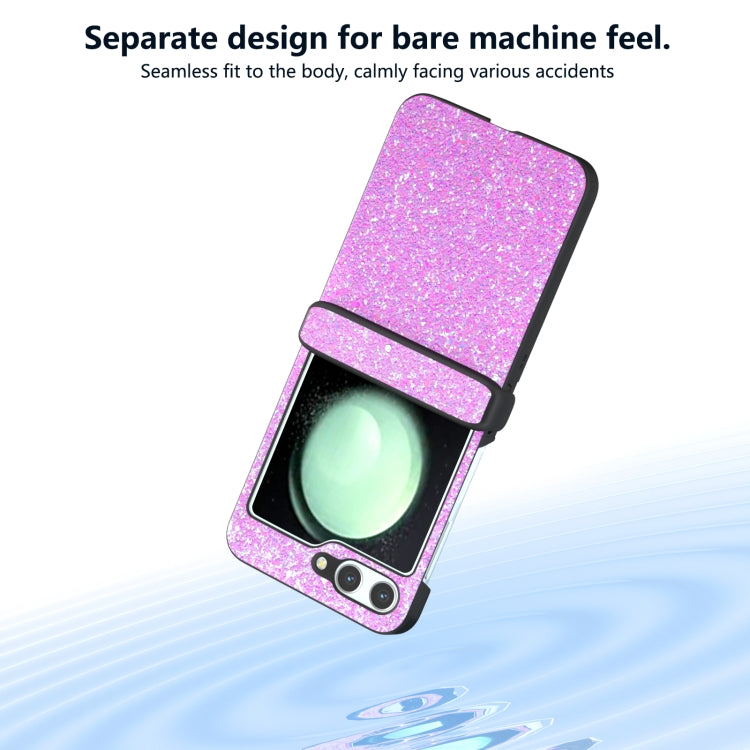 For Samsung Galaxy Z Flip6 / Flip7 FE Three Parts Colorful Glitter Powder Shockproof Phone Case