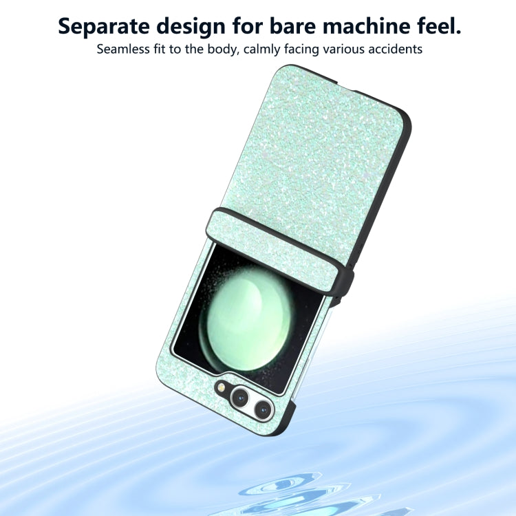 For Samsung Galaxy Z Flip6 / Flip7 FE Three Parts Colorful Glitter Powder Shockproof Phone Case