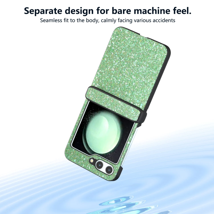 For Samsung Galaxy Z Flip6 / Flip7 FE Three Parts Colorful Glitter Powder Shockproof Phone Case