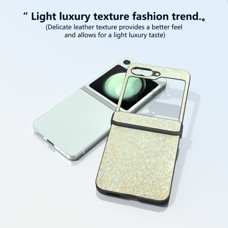 For Samsung Galaxy Z Flip6 / Flip7 FE Three Parts Colorful Glitter Powder Shockproof Phone Case