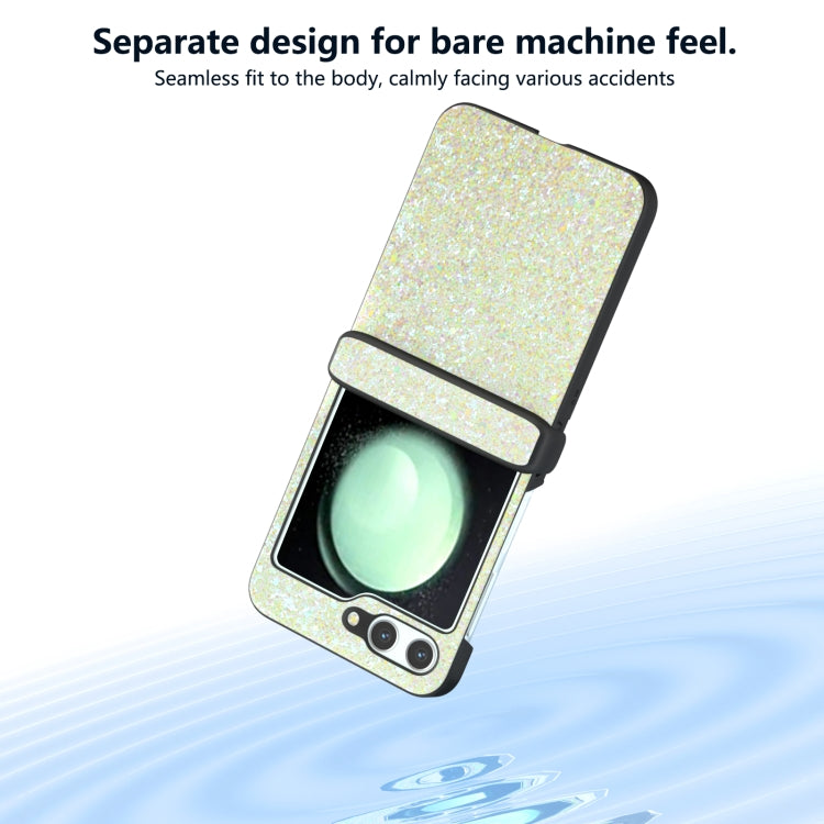 For Samsung Galaxy Z Flip6 / Flip7 FE Three Parts Colorful Glitter Powder Shockproof Phone Case