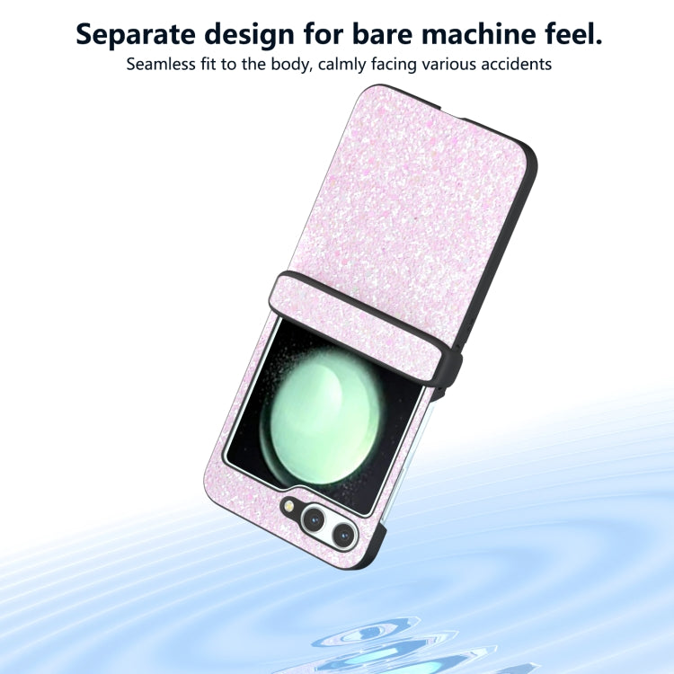 For Samsung Galaxy Z Flip6 / Flip7 FE Three Parts Colorful Glitter Powder Shockproof Phone Case