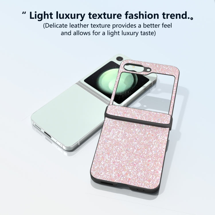 For Samsung Galaxy Z Flip6 / Flip7 FE Three Parts Colorful Glitter Powder Shockproof Phone Case