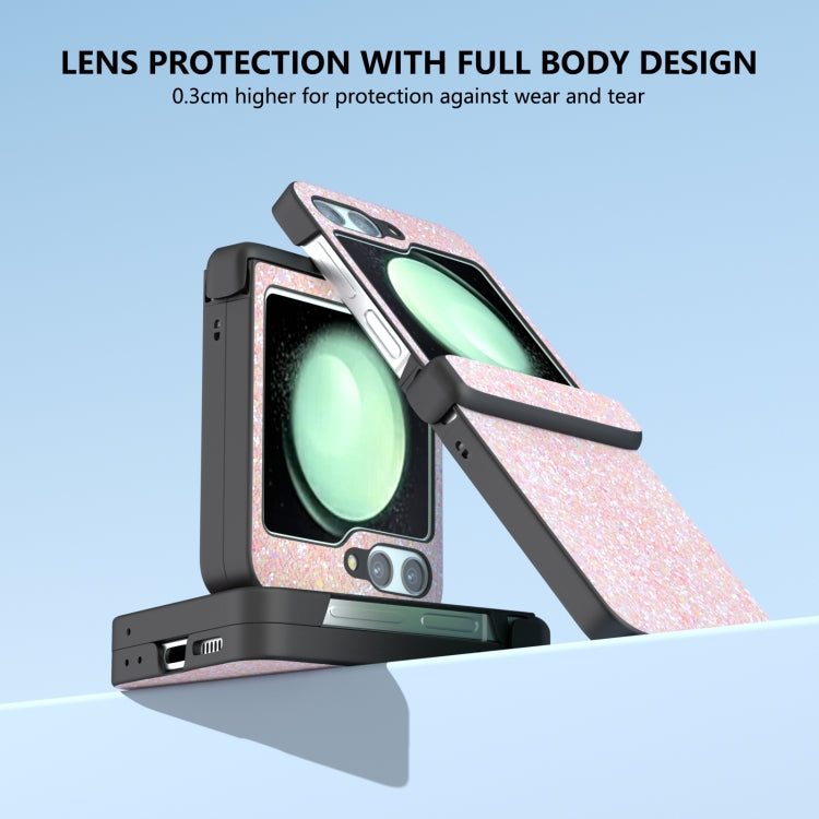For Samsung Galaxy Z Flip6 / Flip7 FE Three Parts Colorful Glitter Powder Shockproof Phone Case