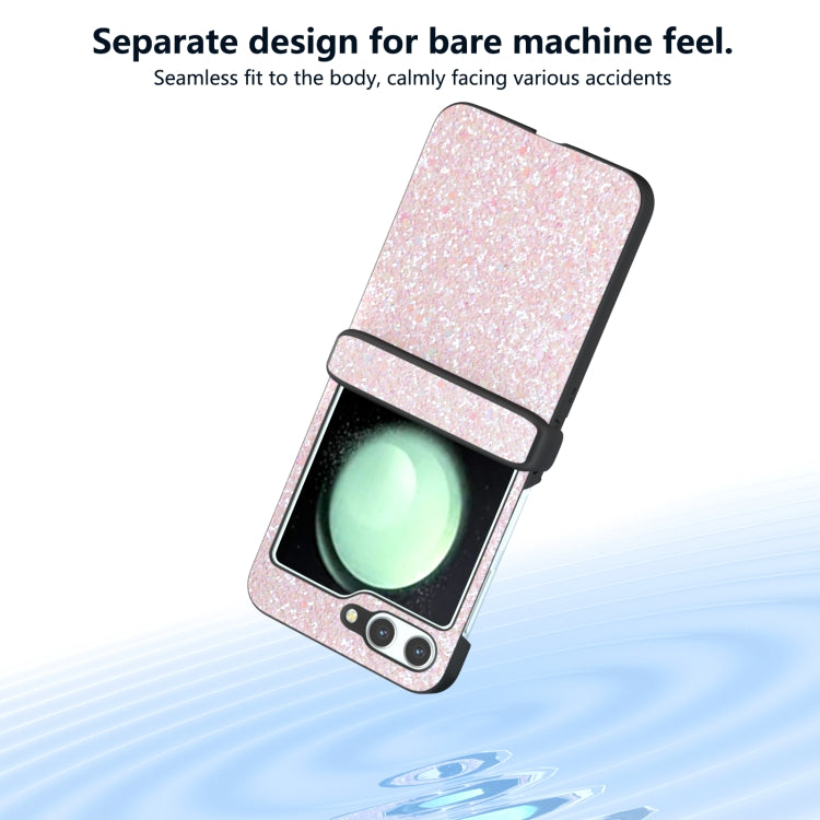 For Samsung Galaxy Z Flip6 / Flip7 FE Three Parts Colorful Glitter Powder Shockproof Phone Case